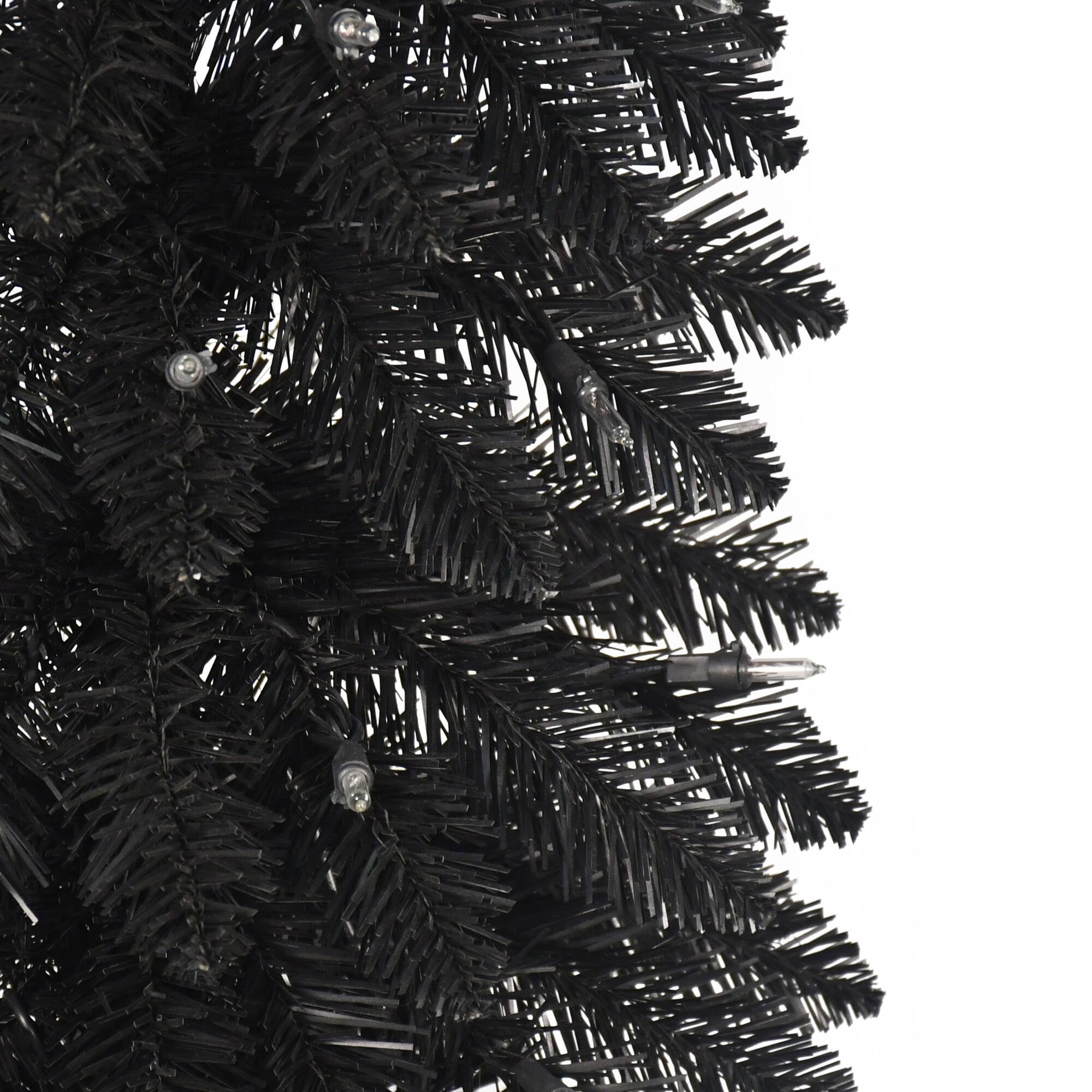 6ft. Pre-Lit Black Alpine Pencil Artificial Christmas Tree, Clear Lights
